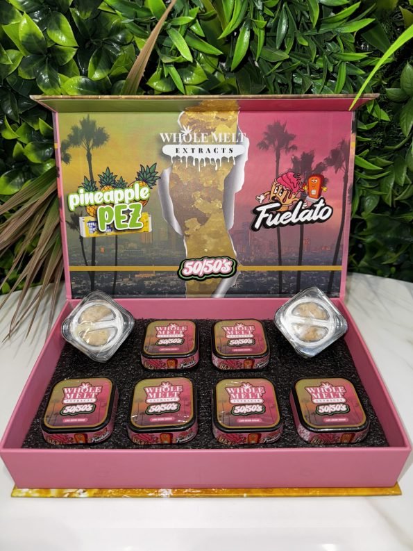 Whole Melt 50/50’s Resin Box: Pineapple Pez x Fuelato - Whole Melt Extract Official Whole Melt 50/50’s Resin Box: Pineapple Pez x Fuelato - Whole Melt Extract Official